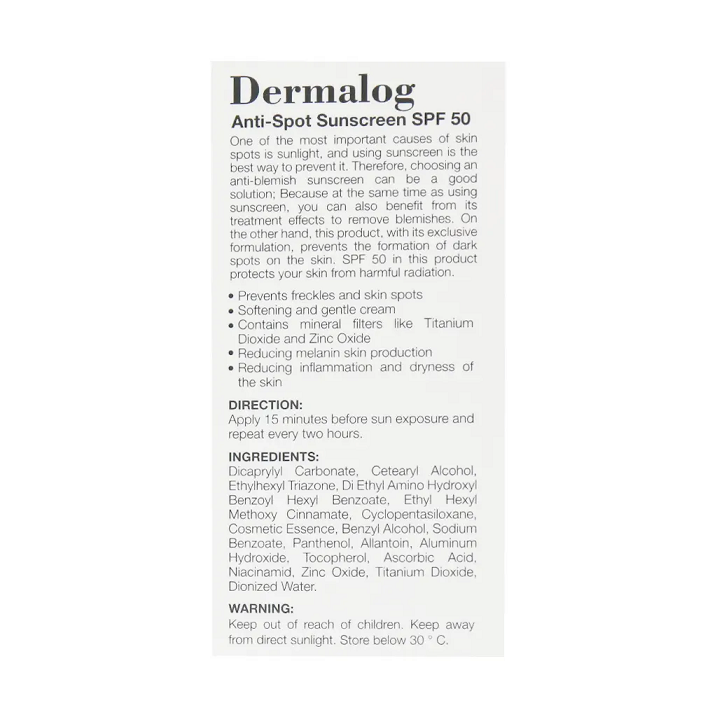 کرم ضد آفتاب SPF50 پوست مختلط تا چرب درمالوگ