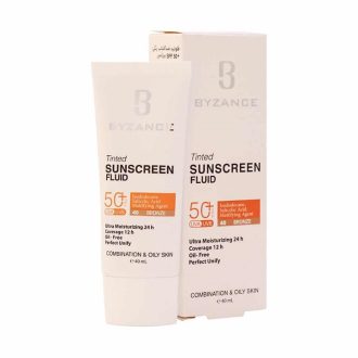 فلوئید ضد آفتاب رنگی بیزانس با SPF50 مناسب پوست های چرب و مختلط حجم 40 میلی لیتر