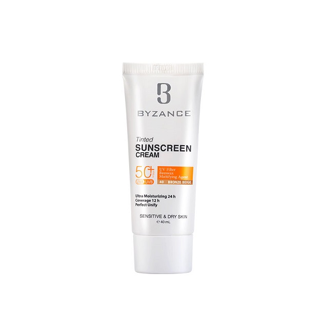 کرم ضد آفتاب رنگی برنز بیزانس مناسب پوست خشک SPF 50 حجم 40ml
