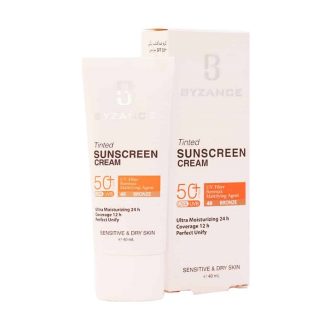 کرم ضد آفتاب رنگی بیزانس مناسب پوست خشک SPF 50 حجم 40ml