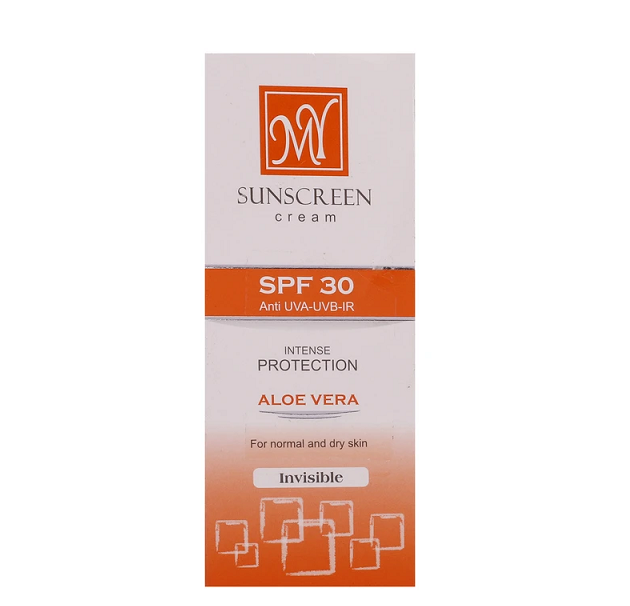 کرم ضد آفتاب بی رنگ SPF30 مناسب پوست نرمال و خشک